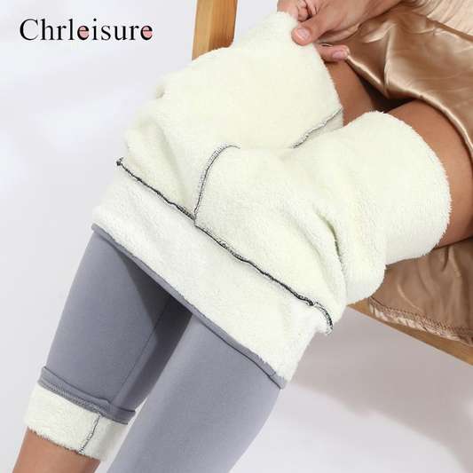 Women Pants Warm Winter Thick Velvet Legging High Waist Black Leggings Compression Thick Lamb Wool Pants Cold Resistant Pants